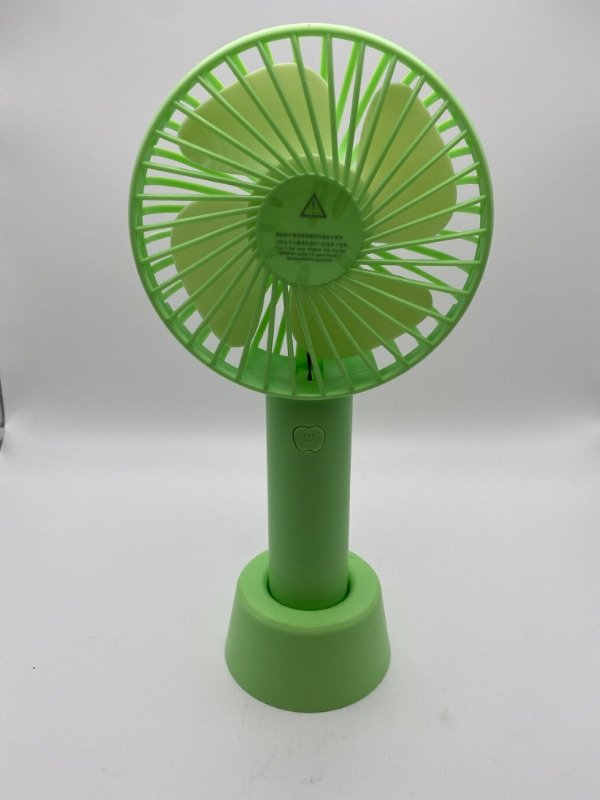 Photo 5 of Comfort Zone CZPF402GN 4” 3-Speed Handheld Rechargeable Fan - Lithium Ion Battery Operated, Micro USB Cable - Powerful, Mini Hand Fan - Lightweight, Green New