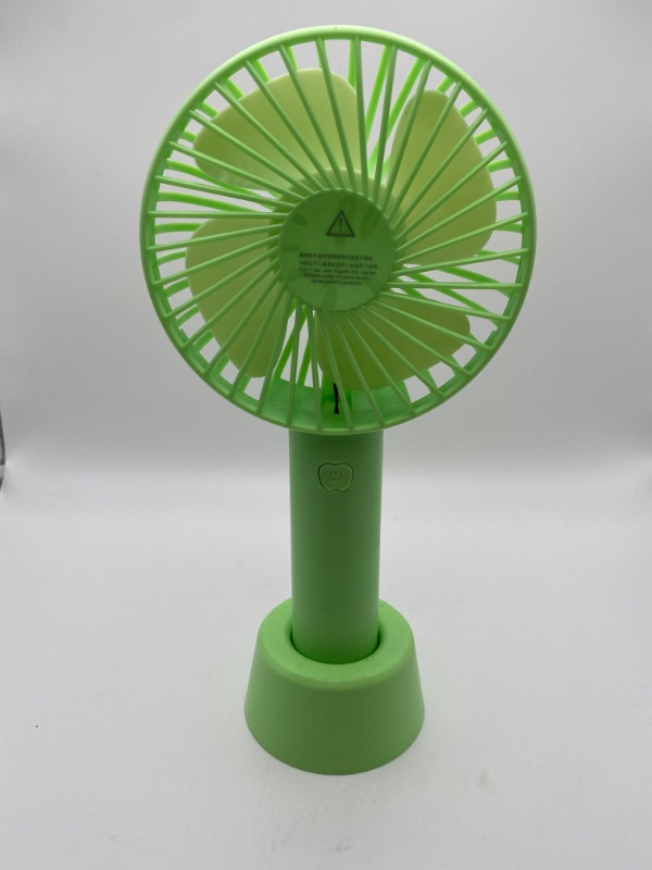 Photo 5 of Comfort Zone CZPF402GN 4” 3-Speed Handheld Rechargeable Fan - Lithium Ion Battery Operated, Micro USB Cable - Powerful, Mini Hand Fan - Lightweight, Green New