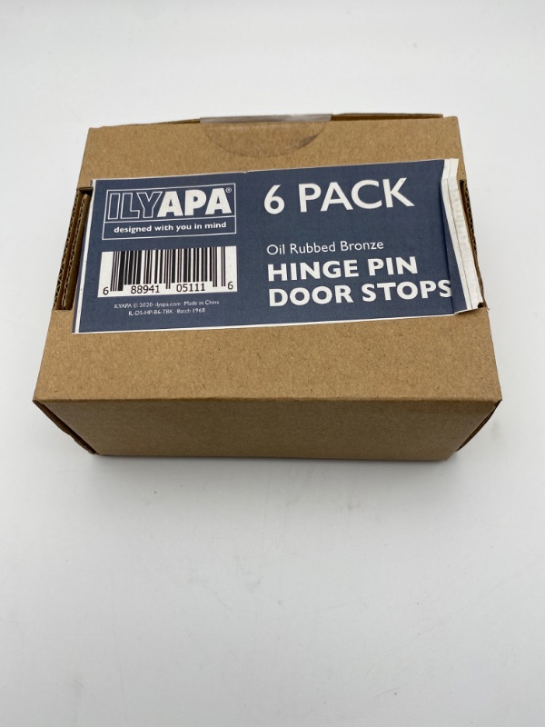 Photo 4 of Ilyapa 6 Pack Hinge Pin Oil Rubbed Bronze Door Stops -Heavy Duty Adjustable Door Stopper 2-1/2" x 1-3/4”,with Black Rubber Bumper Tips New