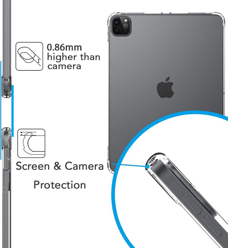 Photo 4 of LUVVITT iPad Pro 12.9 Case 2020 with $250 Warranty Clear View Cover with Shockproof Drop Protection Slim Hybrid TPU Gel Bumper and Hard PC Scratch Resistant Back new