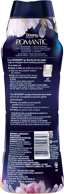 Photo 2 of Downy Infusions Laundry Scent Booster Beads for Washer, Romantic, White Tea & Peony, 20.1 Oz New