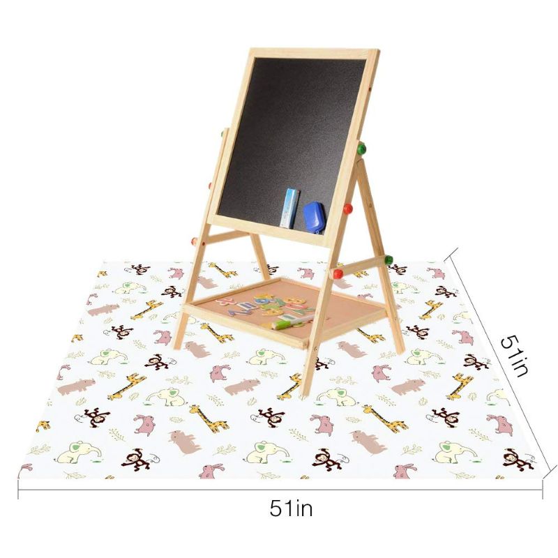 Photo 4 of Baby Splat Floor Mat for Under High Chair/Arts/Crafts by CLCROBD, 51" Waterproof Anti-Slip Food Splash Spill Mess Mat, Washable Floor Protector Mat and Table Cloth New