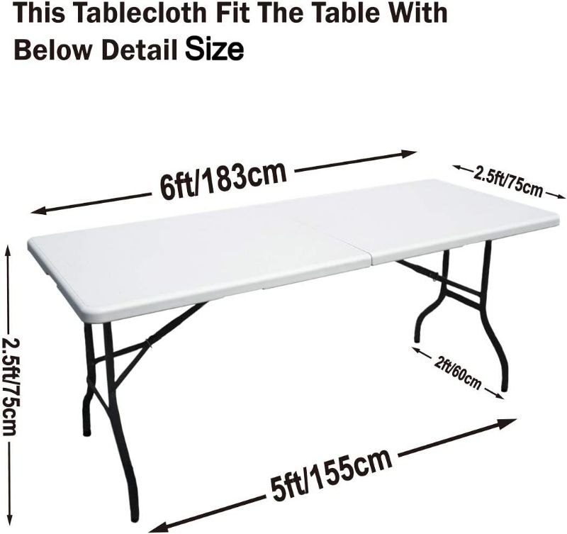 Photo 4 of ABCCANOPY Spandex Tablecloths For 6 ft Home Rectangular Table Fitted Stretch Table Cover Polyester Tablecover Table Toppers New