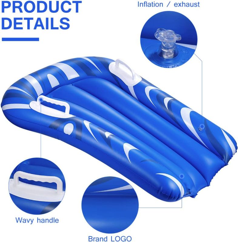 Photo 1 of CLISPEED Inflatable Bodyboard Beach Float with Handles Portable Inflatable Surfboard Pool Float for Kids Beach Surfing Swimming Summer Water Fun (Blue) New