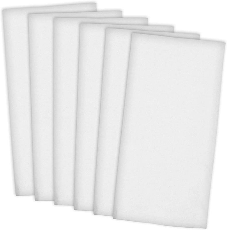 Photo 1 of DII Basic Solid Dishtowel Collection Cotton Flat Woven, Small Set, 18x28, White, 6 Piece New