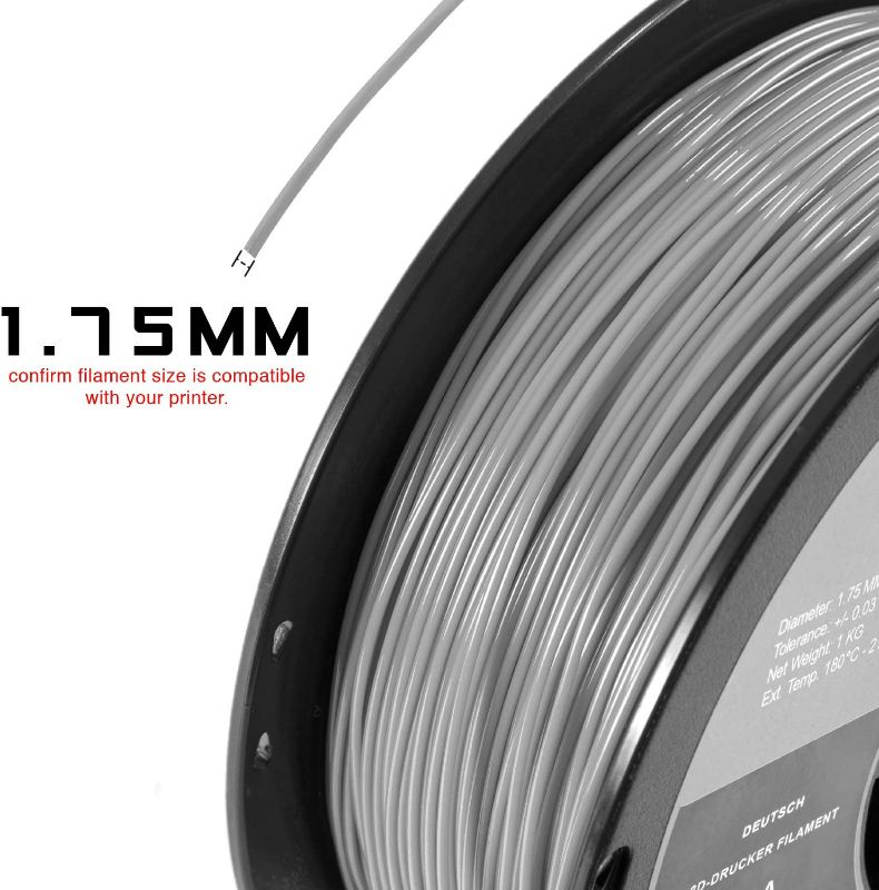 Photo 3 of 3D Solutech 1.75mm White PLA 3D Printer Filament, 1 KG Spool, Dimensional Accuracy +/- 0.03 mm, 3D Printing Filament New