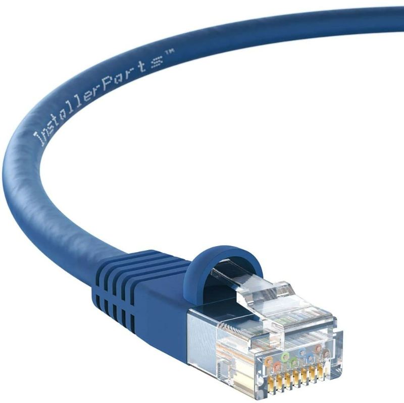 Photo 1 of InstallerParts Ethernet Cable CAT5E Cable UTP Booted 10 FT - Blue - Professional Series - 1Gigabit/Sec Network/Internet Cable, 350MHZ New