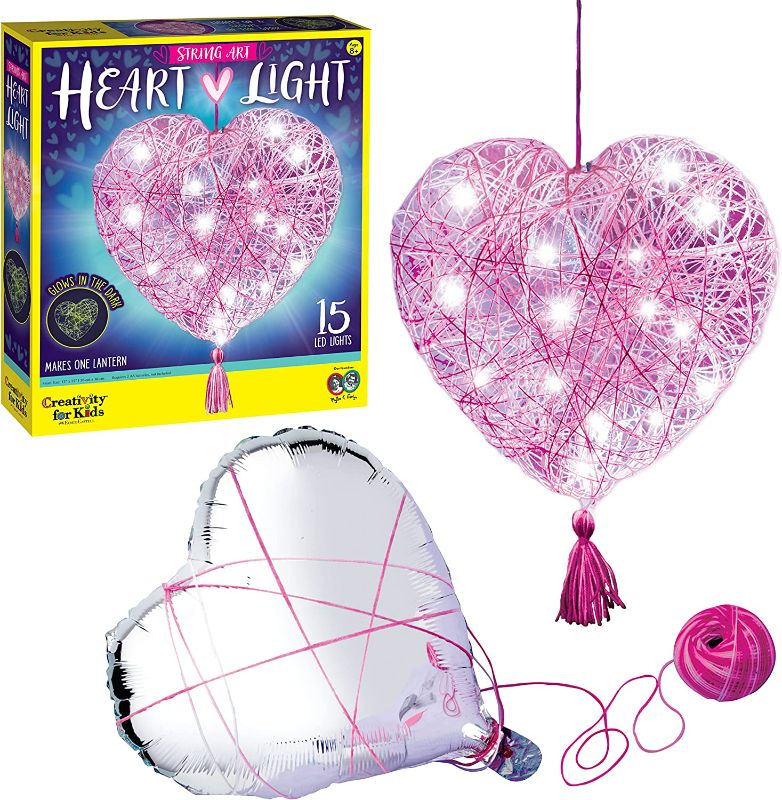 Photo 1 of Creativity for Kids String Art Heart Light - Create a Heart Shaped String Art Lantern - String Art Kids for Kids Pink New