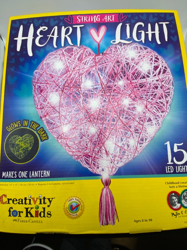 Photo 5 of Creativity for Kids String Art Heart Light - Create a Heart Shaped String Art Lantern - String Art Kids for Kids Pink New