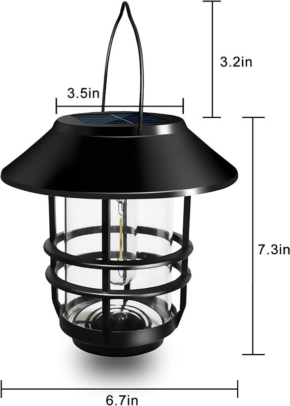 Photo 5 of Otdair Solar Wall Lantern Outdoor, 2 Pcs Glass Solar Hanging Lantern Light Waterproof Solar Wall Sconce Light Fixture Wall Mount Solar Outdoor Wall Lights Decorative for Front Porch, Patio and Yard