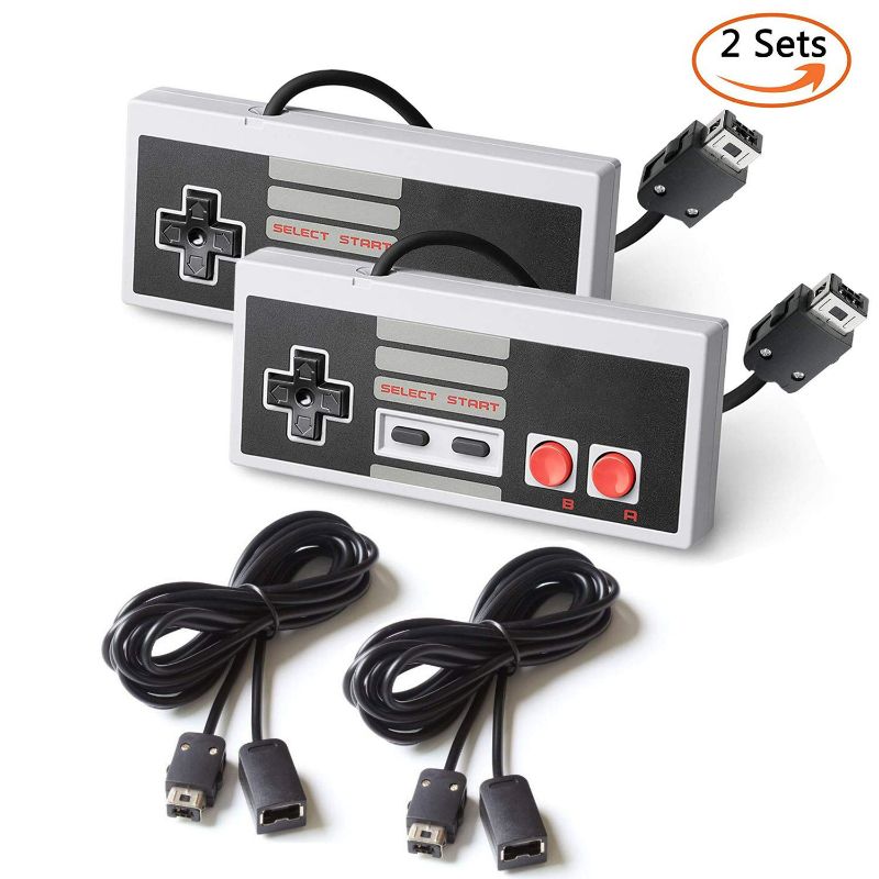 Photo 2 of Classic Extension System NES Mini Controller 2016 with 5.7ft Extend Link Extension Cable Additional 9.6ft Cable Classic Gray Two Sets New