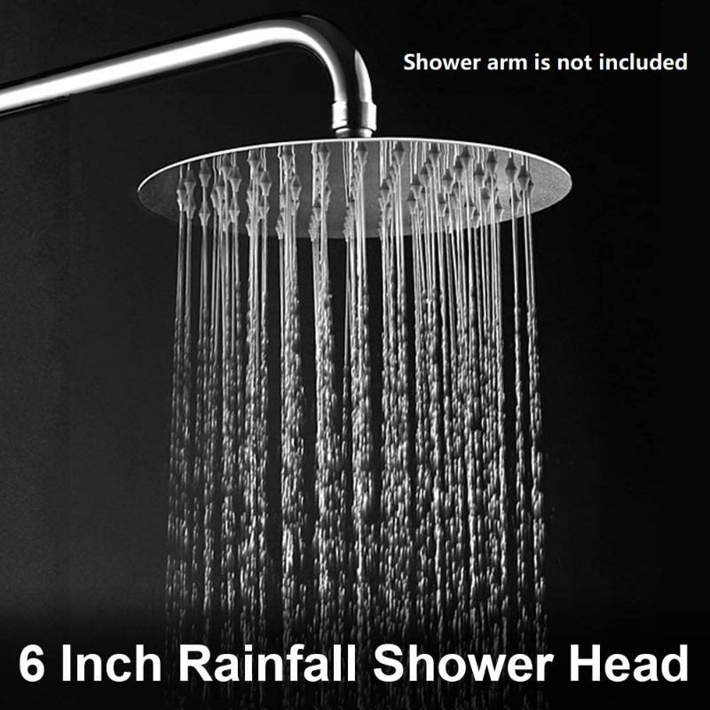 Photo 4 of High Pressure Shower Head, 6 Inch Rain Showerhead, Ultra-Thin Design-Best Pressure Boosting-Awesome Shower Experience, NearMoon High Flow Stainless Steel Rainfall Shower Head (Chrome Finish) New