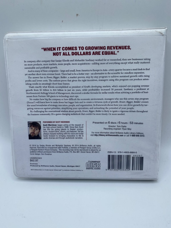 Photo 3 of Fewer, Bigger, Bolder: From Mindless Expansion to Focused Growth Audio CD – CD, July 7, 2015 