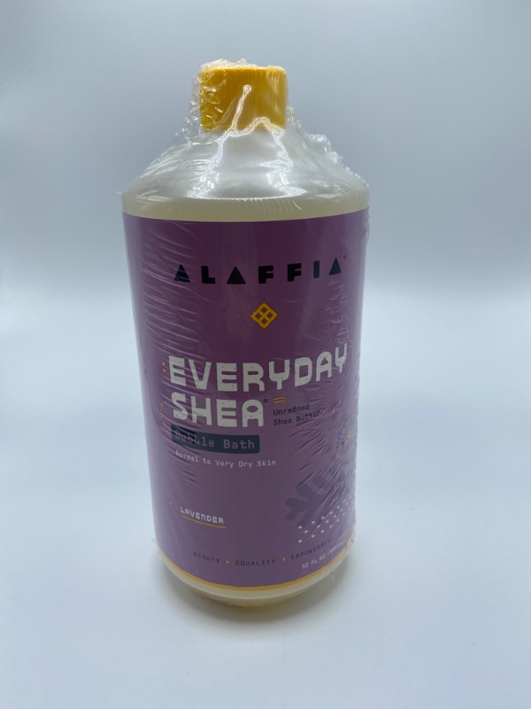 Photo 5 of Alaffia - Everyday Shea Bubble Bath, For All Skin Types, Soothing Support for Deep Relaxation and Soft Moisturized Skin with Shea Butter and Yam Leaf, Fair Trade, Lavender, 32 Ounces New