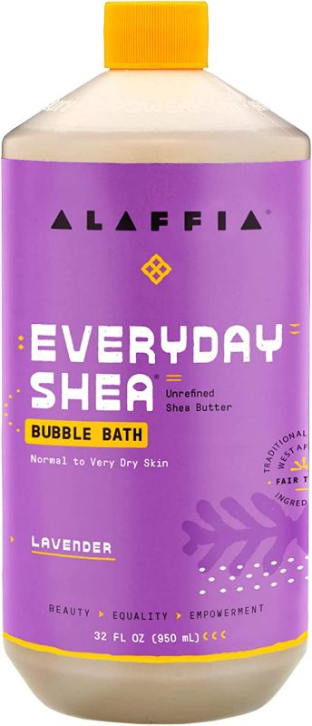 Photo 1 of Alaffia - Everyday Shea Bubble Bath, For All Skin Types, Soothing Support for Deep Relaxation and Soft Moisturized Skin with Shea Butter and Yam Leaf, Fair Trade, Lavender, 32 Ounces New