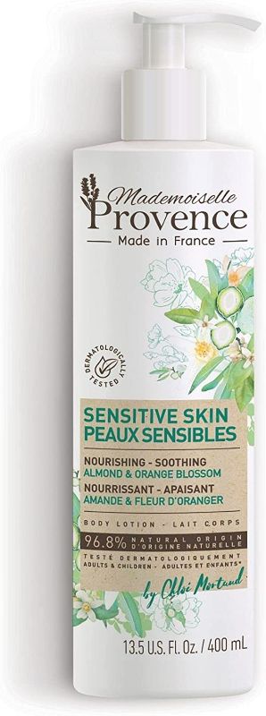 Photo 1 of Mademoiselle Provence Shea Butter Body Lotion Organic Sweet Almond and Orange Blossom Extract | Sensitive Dry Skin Nourishing Soothing Natural Vegan Body Cream | For the Whole Family 13.5 fl oz new