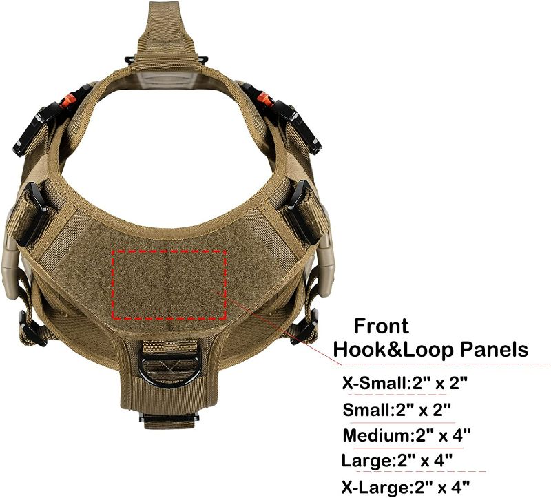 Photo 5 of ICEFANG Tactical Dog Operation Harness with 6X Buckle,Dog Molle Vest with Handle,3/4 Body Coverage,Hook and Loop Panel for ID Patch,No Pulling Front Clip (L (28"-35" Girth), Coyote Brown) New