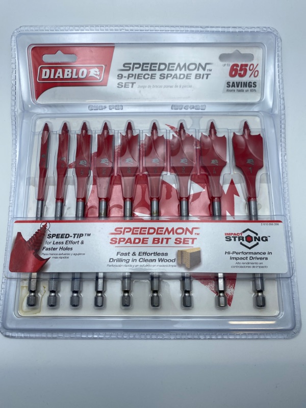 Photo 2 of Diablo 9 pc SPEEDemon Spade Bit Set (9-Piece) New