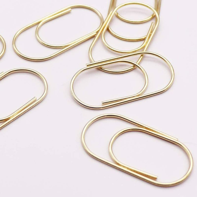 Photo 2 of Large Paper Clip Holder Set, 30pcs 1.6" Gold Plating Paper Clips Bookmark with Storage Box Office Supply Accessories (1.6" Gold Paperclips) New