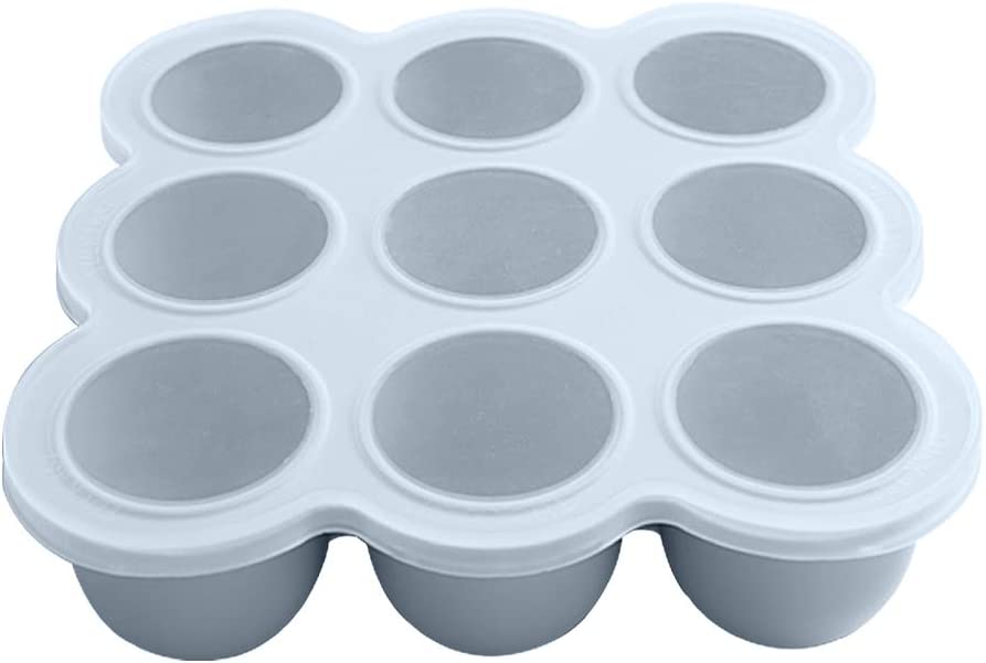 Photo 1 of KingKam Baby Food Storage Container - Silicone Freezer Tray with Clip-on Lid - Oven & Dishwasher Safe- 9x2.5oz Easy-Out Portions, 100% Food Grade Safe New