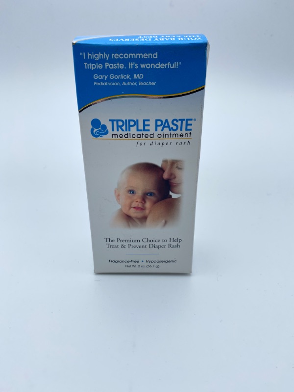 Photo 5 of Triple Paste Diaper Rash Cream for Baby - 2 oz Tube - Zinc Oxide Ointment Treats, Soothes and Prevents Diaper Rash - Pediatrician-Recommended Hypoallergenic Formula with Soothing Botanicals New 