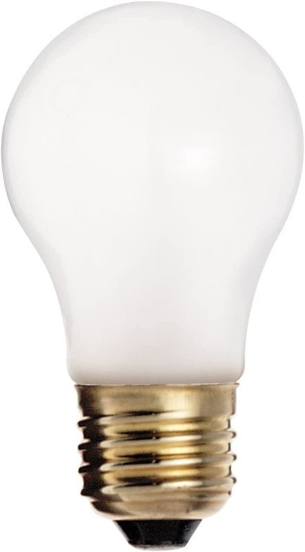 Photo 1 of Satco S4881 130V Shatterproof Medium Base 40-Watt A15 Light Bulb, Frosted New