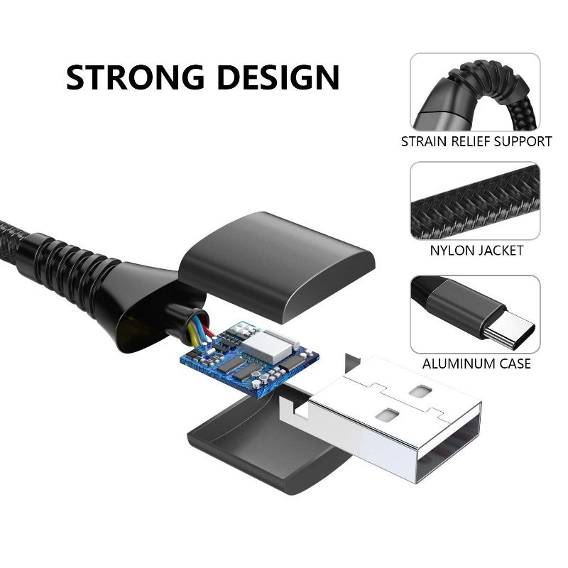 Photo 2 of USB C Cable 3A Fast USB Type C Cable?2 Pack 6FT?Phone Charger Cord Fast Charging Cable for Samsung Galaxy S9/S8/A50/A51/A71/A20/A21/A20e/A10e/A11/S20,Note 20/9/8,LG Stylo 4/5 K51,LG V30/G6/G5,Moto Z. New