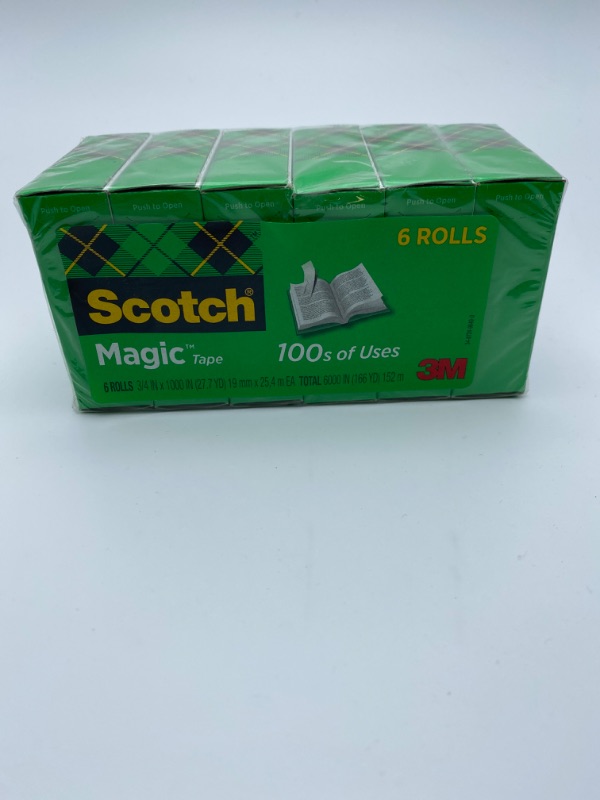 Photo 4 of Scotch Magic Tape, 6 Rolls, Great for Gift Wrapping, Numerous Applications, Invisible, Engineered for Repairing, 3/4 x 1000 Inches, Boxed (810K6) new