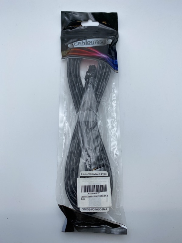Photo 2 of CableMod E-Series Pro ModMesh Sleeved 8-pin PCI-e Cable for EVGA G5 / G3 / G2 / P2 / T2 (Carbon, 60cm) New