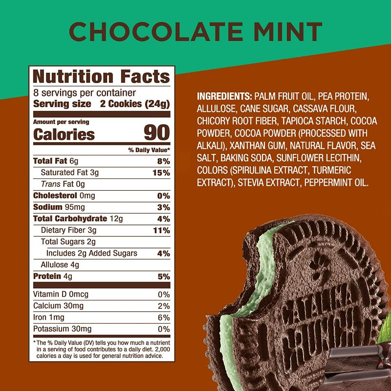 Photo 3 of Catalina Crunch Chocolate Mint Keto Sandwich Cookies 2 Pack 6.8 oz Box | Keto Snacks | Low Carb, Low Sugar | Vegan Cookies, Plant Based Protein Cookies | Keto Friendly, Keto Dessert New