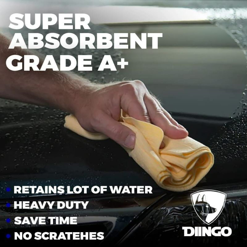 Photo 2 of DIINGO Premium PVA Chamois Towel Super Absorbent for Car Quick Dry and Multipurpose Cleaner (Small - 26" x 8.2")… New