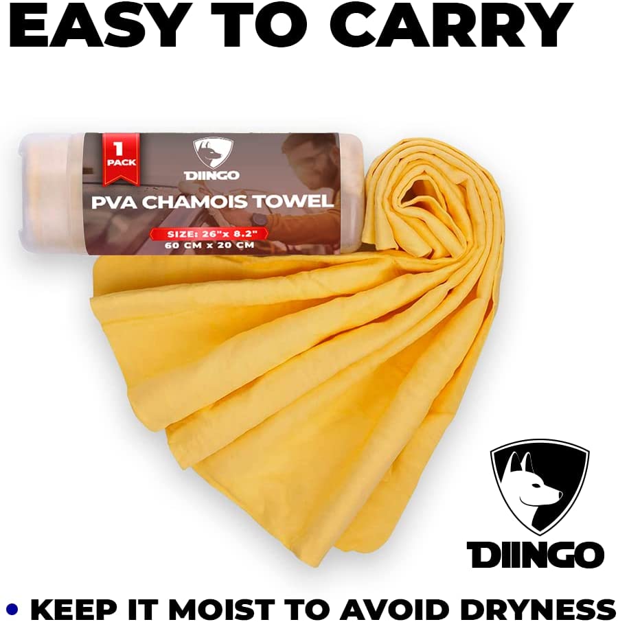Photo 4 of DIINGO Premium PVA Chamois Towel Super Absorbent for Car Quick Dry and Multipurpose Cleaner (Small - 26" x 8.2")… New