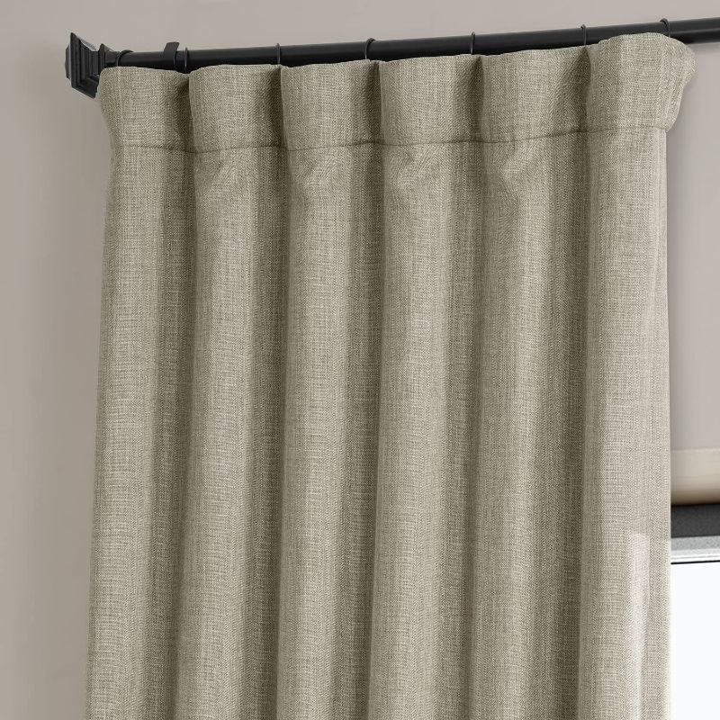 Photo 2 of HPD Half Price Drapes BOCH-LN185-P Faux Linen Room Darkening Curtains for Bedroom (1 Panel), 50 X 96, Oatmeal New