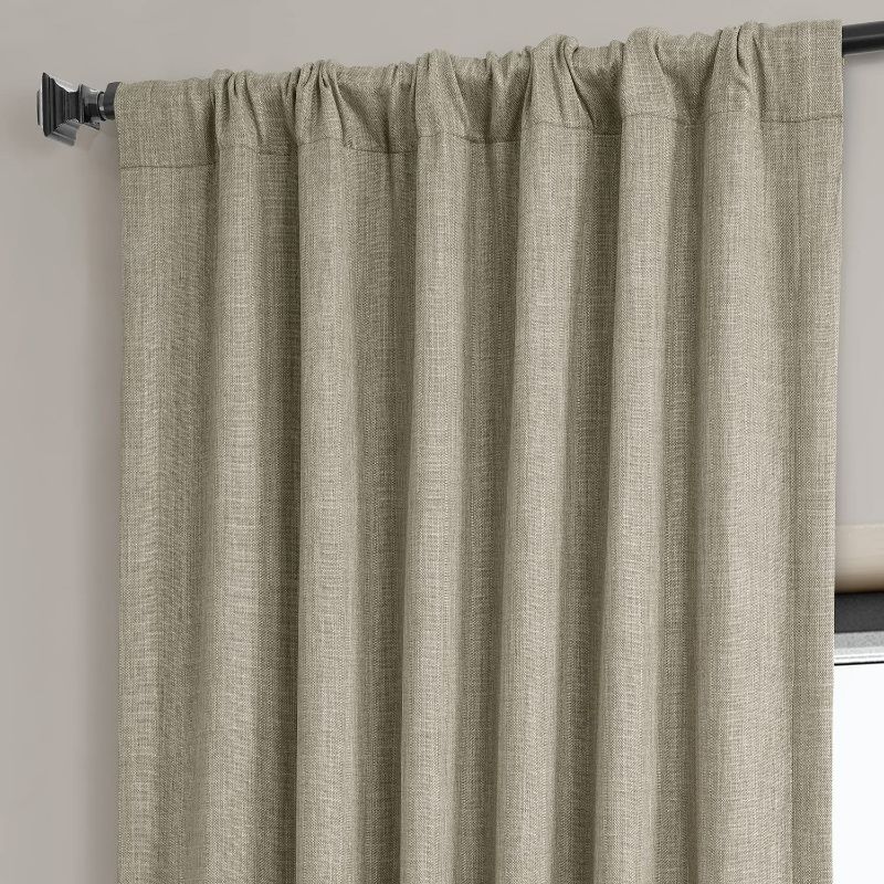 Photo 3 of HPD Half Price Drapes BOCH-LN185-P Faux Linen Room Darkening Curtains for Bedroom (1 Panel), 50 X 96, Oatmeal New