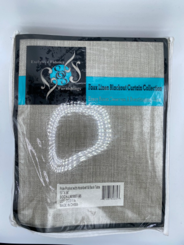 Photo 5 of HPD Half Price Drapes BOCH-LN185-P Faux Linen Room Darkening Curtains for Bedroom (1 Panel), 50 X 96, Oatmeal New