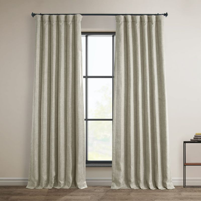 Photo 1 of HPD Half Price Drapes BOCH-LN185-P Faux Linen Room Darkening Curtains for Bedroom (1 Panel), 50 X 96, Oatmeal New