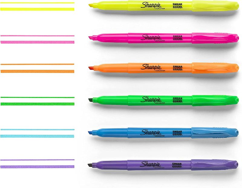 Photo 3 of SHARPIE Pocket Style Highlighters, Chisel Tip, Assorted Colors, 24 Count New