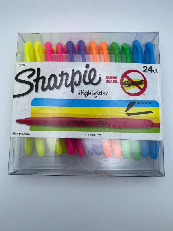Photo 4 of SHARPIE Pocket Style Highlighters, Chisel Tip, Assorted Colors, 24 Count New