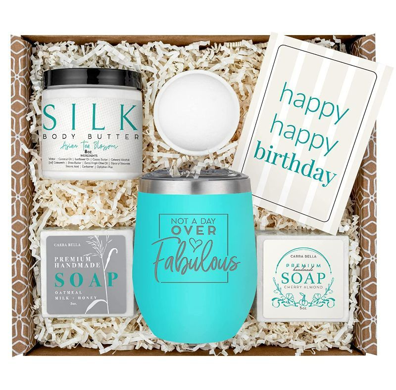 Photo 1 of Happy Birthday Box for Women - Unique Birthday Gifts for Women, Best Gift Baskets for Women Birthday for Best Friend, Birthday Gifts for Sister, Birthday Gift Set for Women Daughter Her Birthday Ideas