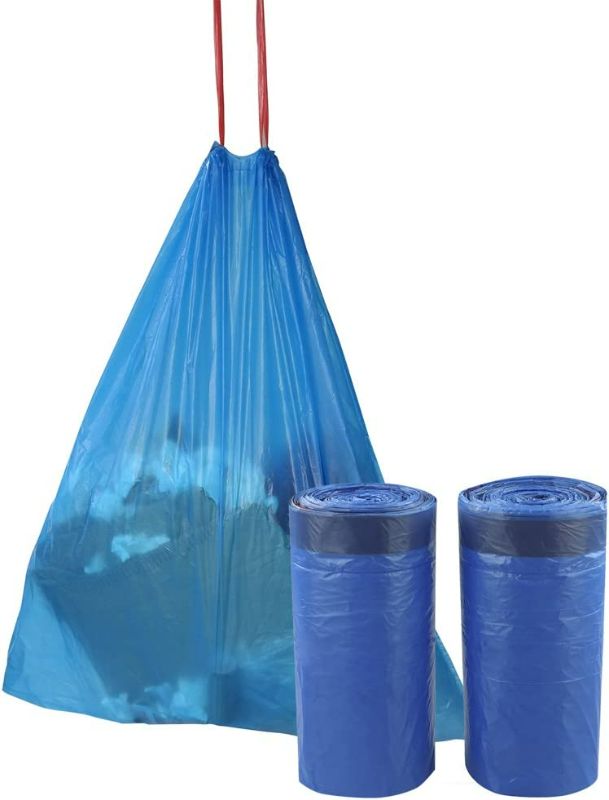 Photo 3 of Fiaze 2.5 Gallon Garbage Bags, Blue Drawstring Trash Bag, 220 Counts New