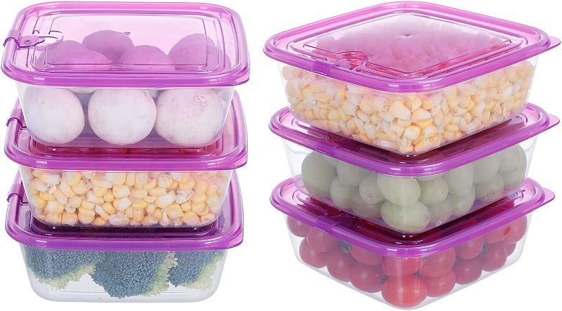 Photo 1 of ?6 PACK?23.7oz Plastic Food Storage Containers with Lids Airtight Square Meal Prep Containers,Microwave,Freeze,Dishwasher Safe New