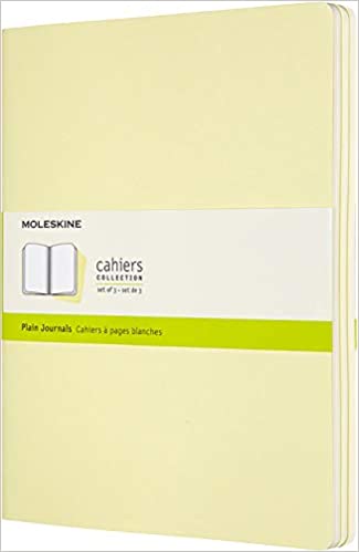 Photo 1 of Moleskine Cahier Journal, Soft Cover, XL (7.5" x 9.5") Plain/Blank, Tender Yellow, 120 Pages (Set of 3) New