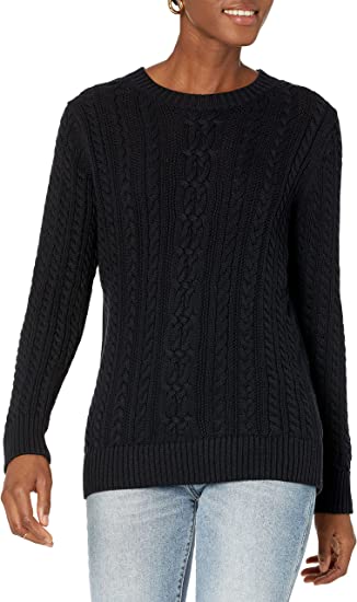 Photo 1 of Amazon Essentials Women's Fisherman Cable Long-Sleeve Crewneck Sweater (Small) New