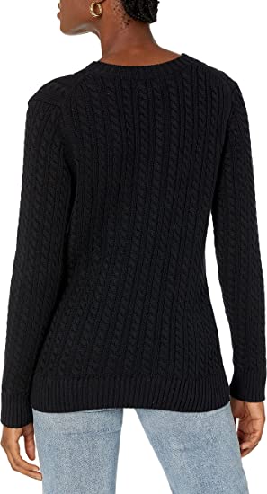 Photo 2 of Amazon Essentials Women's Fisherman Cable Long-Sleeve Crewneck Sweater (Small) New