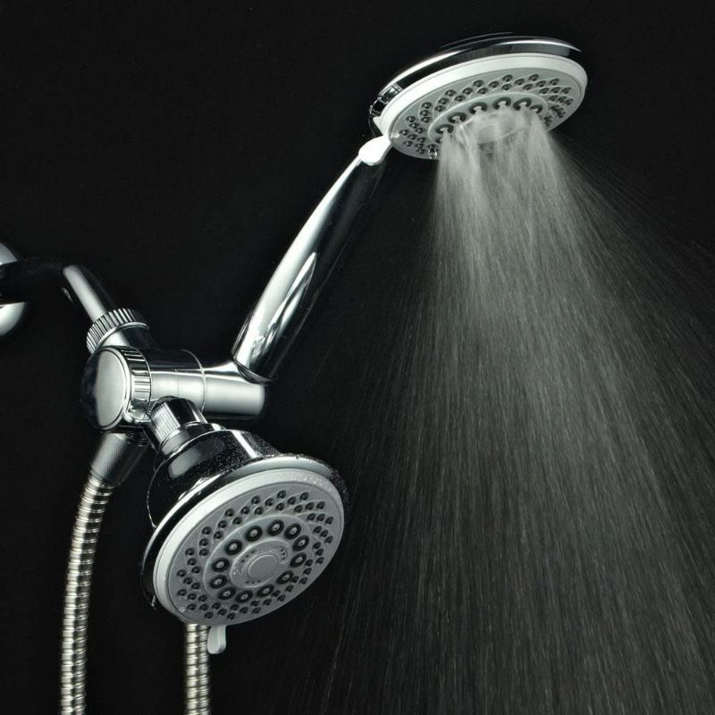 Photo 3 of AquaStorm by HotelSpa 30-Setting SpiralFlo 3-Way HIGH PRESSURE Luxury Shower Head/Handheld Showerhead Combo with Water Saving Economy Mode/Chrome New