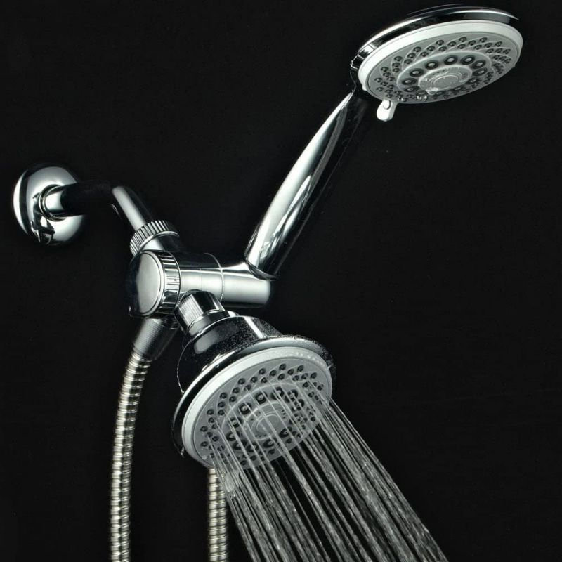 Photo 2 of AquaStorm by HotelSpa 30-Setting SpiralFlo 3-Way HIGH PRESSURE Luxury Shower Head/Handheld Showerhead Combo with Water Saving Economy Mode/Chrome New