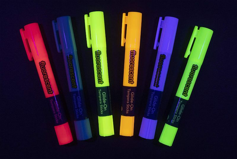 Photo 4 of Creativity Street Glide-On Tempera Paint Sticks, 6 Assorted Fluorescent Colors, 5 Grams, 6 Count New