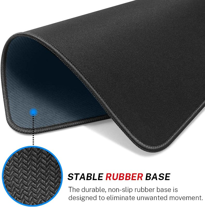 Photo 3 of MROCO Mouse Pad [30% Larger] with Stitched Edges, 3 Pack Premium-Textured & Waterproof Mousepad Bulk with Non-Slip Rubber Base, Mouse Pads for Computers, Laptop, PC, Office & Home, 8.5 x 11 in, Black New