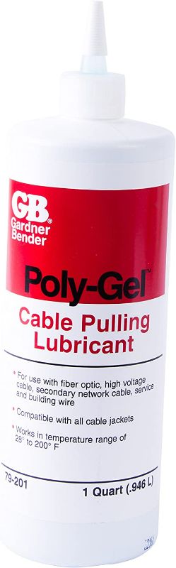 Photo 1 of Gardner Bender 79-201 Poly-Gel Cable-Pulling Lubricant, 28° - 200°F, Dries Clear, Conduit & Fiber-Optic Cable Insulation, Squeeze Bottle, Blue New