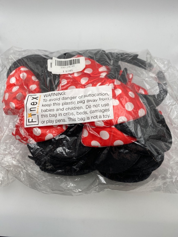 Photo 2 of finex Minnie Mouse Ear and Red Bow Headband for Girls Birthday Costume Party 12 pack